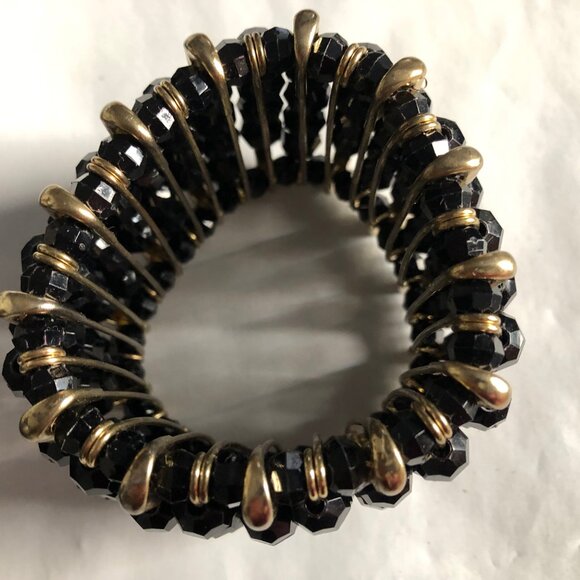 Beautiful bracelet black beads elastic metal spacer multimedia - Picture 6 of 6